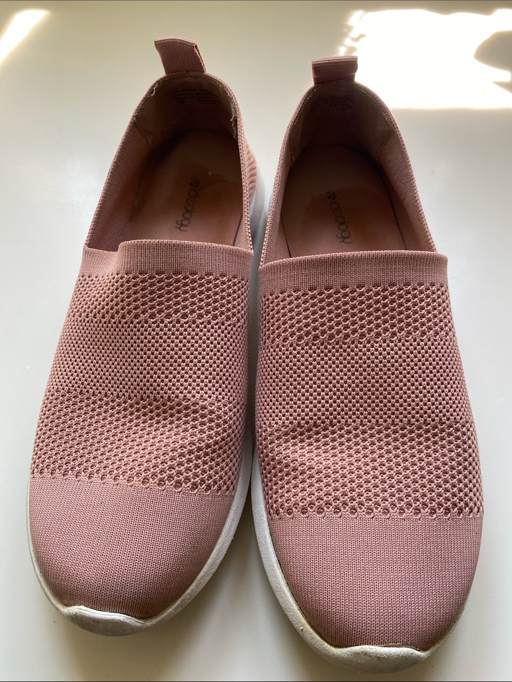 Ideology Slip-On Knit Sneaker for Women - Blush/Dusty Rose. Size 8 M